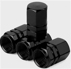 Set of 4 standard size tire valve covers - black