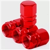 Set of 4 standard size tire valve covers - red