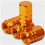 Set of 4 standard size tire valve covers - gold