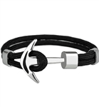 Black cord bracelet with anchor