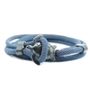 Blue cord bracelet with turtle