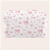White makeup bag with pink bow print