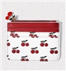 White wallet with red cherry print