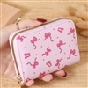 Pink wallet with hot pink bows