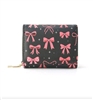 Black wallet with hot pink bows