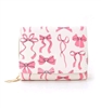 White wallet with hot pink bows