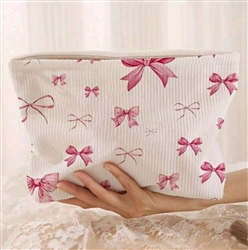 Large oversized makeup bag - pink bows