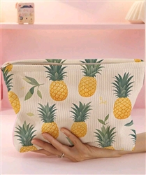 Large oversized makeup bag - pineapples
