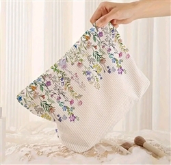 Large oversized makeup bag - purple flowers