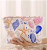 Large oversized makeup bag - colorful seashells