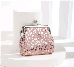Pink leopard spotted coin purse