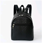Black chevron pattern backpack purse