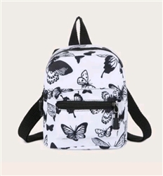Small black and white buttefly backpack purse