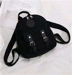 Black buckle backpack purse