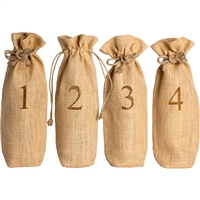 Jute Blind Wine Tasting Sacks, Set/4