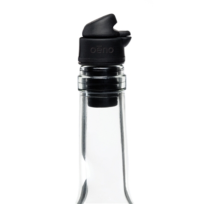 Tappo Stopper/Pourer, Black, Bulk