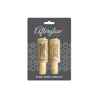 Afterglow Wine Cork Candles, Carded, Set of 2