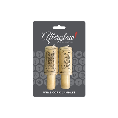 Afterglow Wine Cork Candles, Carded, Set of 2
