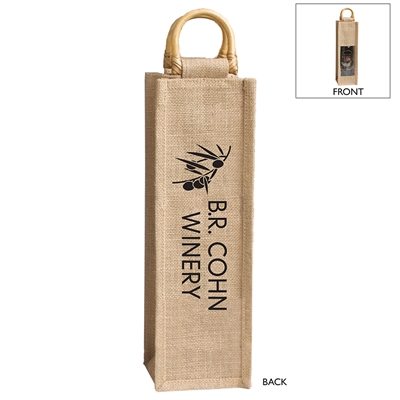 Custom Jute Vino-Sack, One Bottle with Window