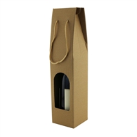 Bottle Box w/Window Kraft, 1-Bottle