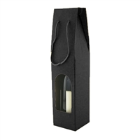 Bottle Box w/Window Black, 1-Bottle
