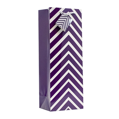 Wine Bag, Purple Chevron