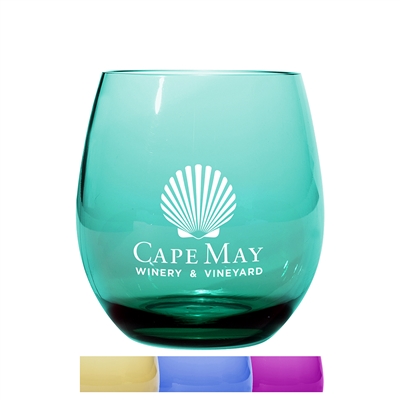 Custom Plastic BPA Free Stemless, Asst Jeweltones