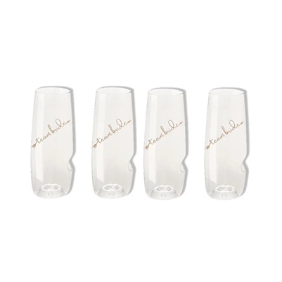 govino Team Bride, Set of 4, Stemless Champagne