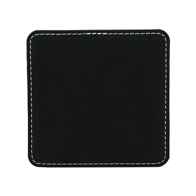 Suave Leatherette Coaster Square, Black, Bulk