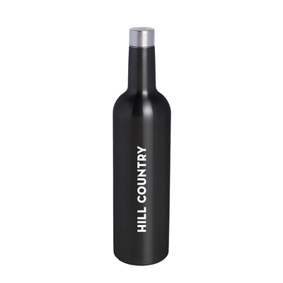 Custom Apollo Wine Bottle Flask, Black