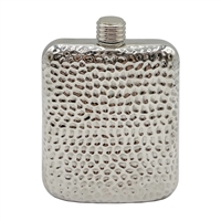 V82 Zocco Flask, 6 Oz, Hammered Stainless