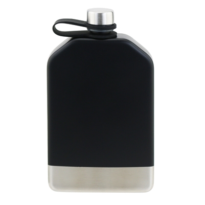 Canteena Pocket Flask, 8 Oz, Bulk, Black