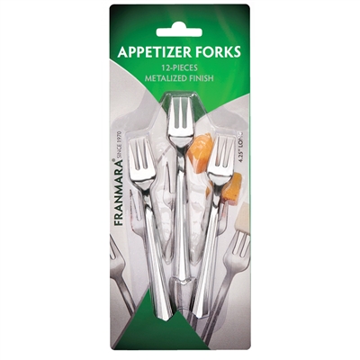 Carded Appetizer Forks, Silver (12)