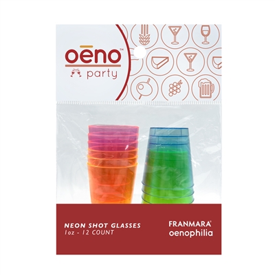 Neon Plastic Shot Glasses, 1 oz, 12-Count, Carded
