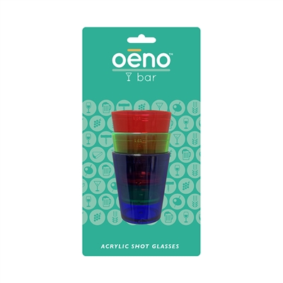 Acrylic Shot Glasses, 3-Pack, Carded
