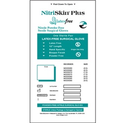 NitriSkin® Plus Powder-Free Nitrile Surgical Gloves (MGS50 Series)