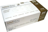 NitriSkin™ Nitrile Medical Exam Gloves, Powder-Free (White) (MG502)