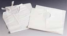 Lab Bibs Tissue Poly Tie Back 16" White (EXLB16)