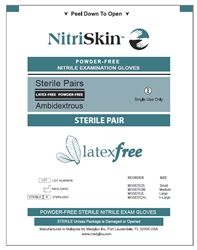 NitriSkin Sterile Pairs Powder-Free Nitrile Exam Gloves MGSE552 Series (MGSE552)