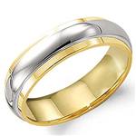 10K White & Yellow Gold Band