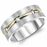 Diamond 10K Yellow and White Gold Band