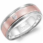 Diamond 14K Rose and White Gold Band