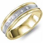Diamond 14K White and Yellow Gold Band