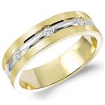 Diamond 18K White and Yellow Gold Band