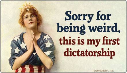 Sorry for being weird, this is my first dictatorship.