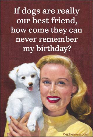 If dogs are really our best friend, how come they can never remember my birthday.