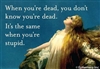 When you're dead, you don't know you're dead. It's the same when you're stupid.