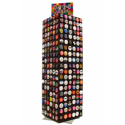 Button tower counter display $55 with $150 button purchase