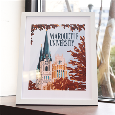 11"x14" Marquette University Print - Framed