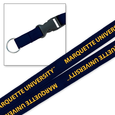 Marquette Golden Eagles Platinum Woven Lanyard Navy